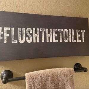 Kids Bathroom Black and White Hashtag Wall Art